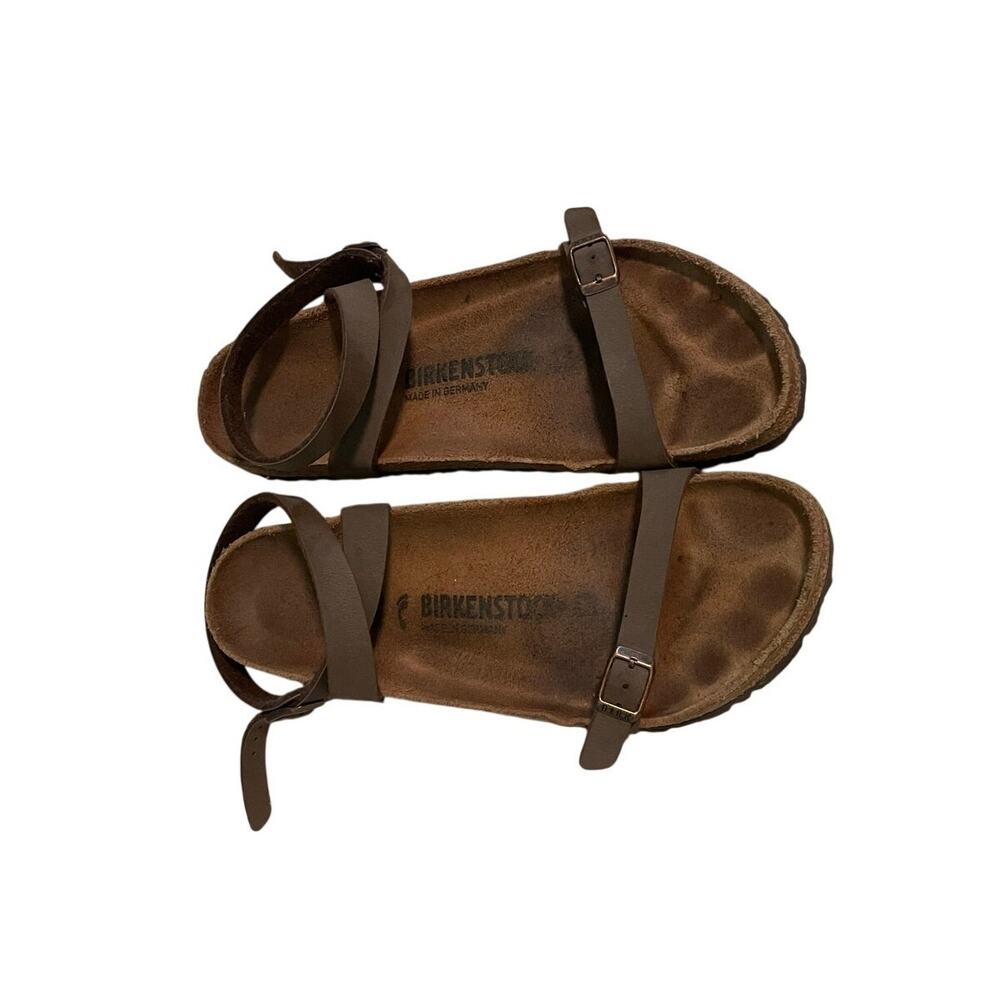 Birkenstock Yara Sandals Size 40 Brown Leather Ankle Strap Size 9 or 9.5